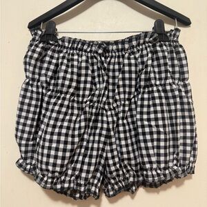 Black and White Checkered Women's Shorts